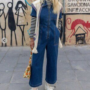 Lucy & Yak - Ragan Denim Jumpsuit in Mid Wash Blue